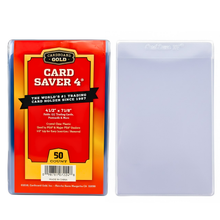 Load image into Gallery viewer, Card Saver 4 - 1000ct Semi-Rigid Card Holders 4 1/2 x 7 1/8 Size with 1/2" Lip