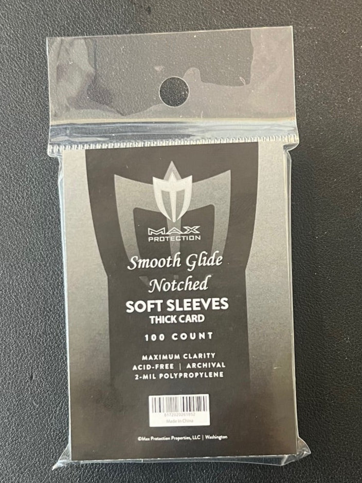 10,000ct Case Max Pro Easy Glide Notched Soft Sleeves - Thick Card Siz Columbia Sports Wholesale 10,000ct Case Max Pro Easy Glide Notched Soft Sleeves - Thick Card Siz Columbia Sports Wholesale