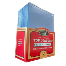 Load image into Gallery viewer, 3x4 Regular Card Toploaders Plus Soft Sleeves Case of 1000 (40 packs of 25ct)