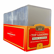 Load image into Gallery viewer, 3x4 Regular Card Toploaders Plus Soft Sleeves Case of 1000 (10 packs of 100ct)