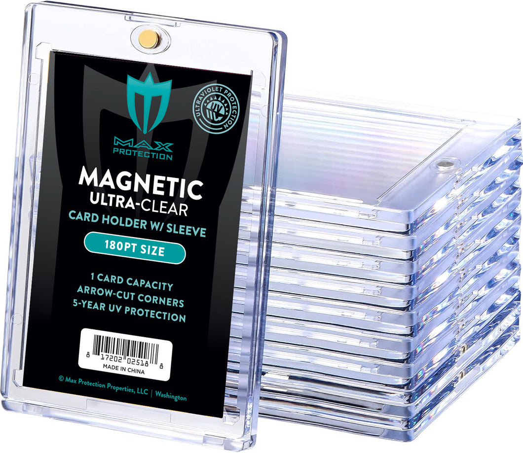Max Pro Ultra Clear Magnetic Card Holder 180pt w/Sleeve Size