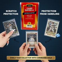 Load image into Gallery viewer, Card Saver 4 - 1000ct Semi-Rigid Card Holders 4 1/2 x 7 1/8 Size with 1/2" Lip
