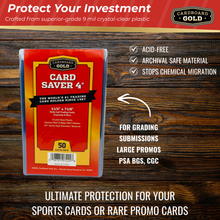 Load image into Gallery viewer, Card Saver 4 - 1000ct Semi-Rigid Card Holders 4 1/2 x 7 1/8 Size with 1/2" Lip
