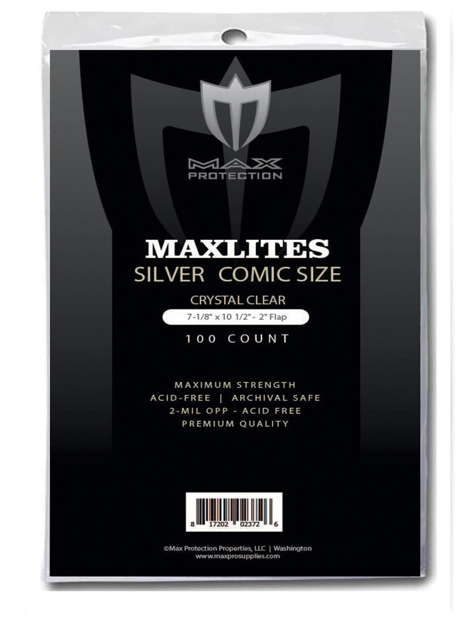 Maxlites Silver Comic Bags - 100ct Pack