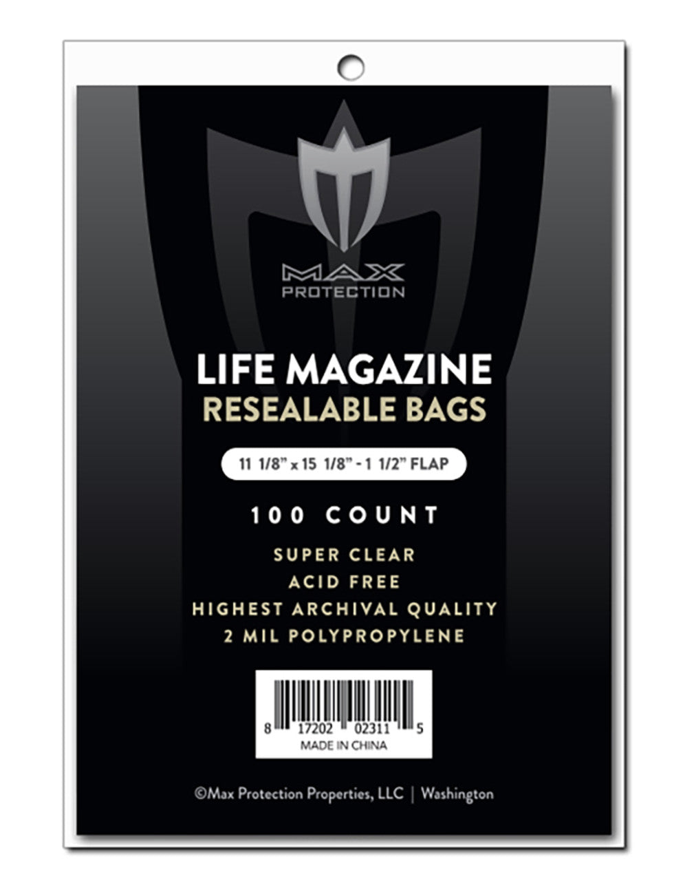Resealable Life Magazine Bags - 100ct Pack